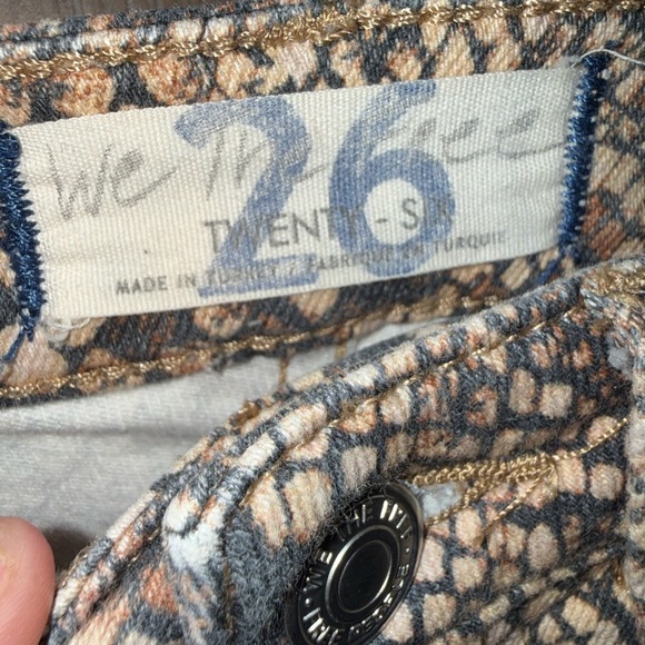 Free People Hi-Rise Snakeskin Print Skinny Jean - Picture 4 of 5